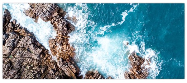 Tablou cu stânci și mare (120x50 cm)