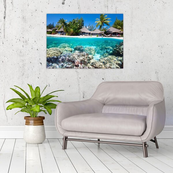 Tablou cu plaja pe insulă tropicală (70x50 cm)