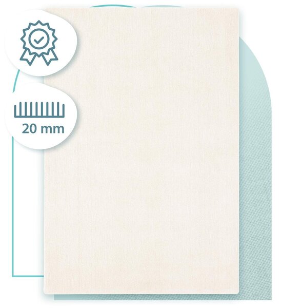 Covor Belgian din Microfibra, Model Sky 71301 056 Lavabil, Fir moale, Crem 120 x 170