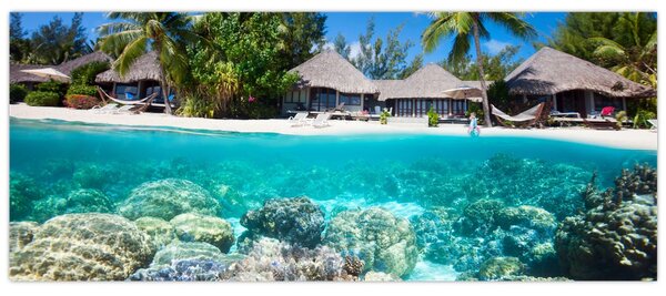 Tablou cu plaja pe insulă tropicală (120x50 cm)