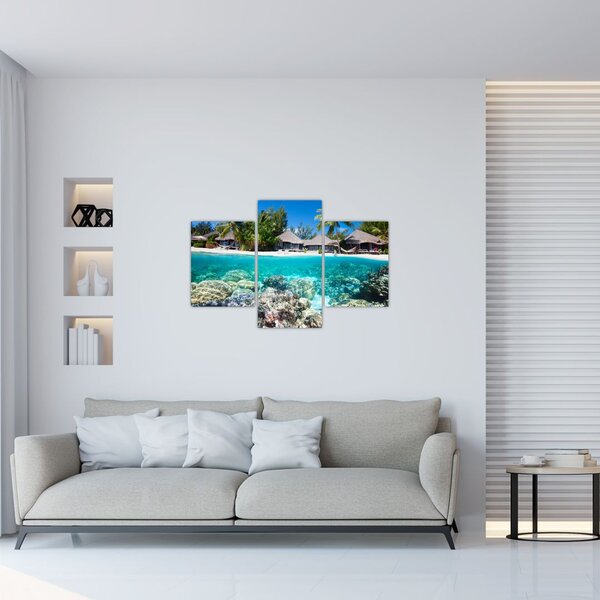 Tablou cu plaja pe insulă tropicală (90x60 cm)