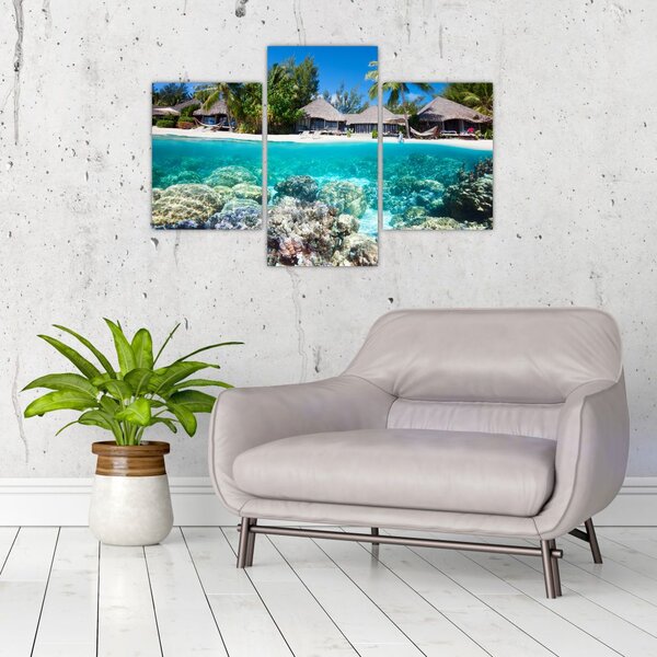 Tablou cu plaja pe insulă tropicală (90x60 cm)