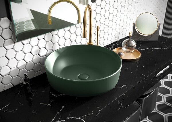 Elita Lorca lavoar 41.5x41.5 cm rotund de blat verde mat RE040420047010