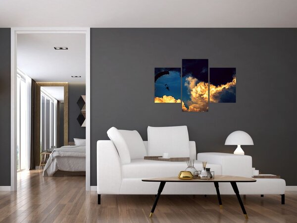 Tablou cu parașutiști în ceruri (90x60 cm)