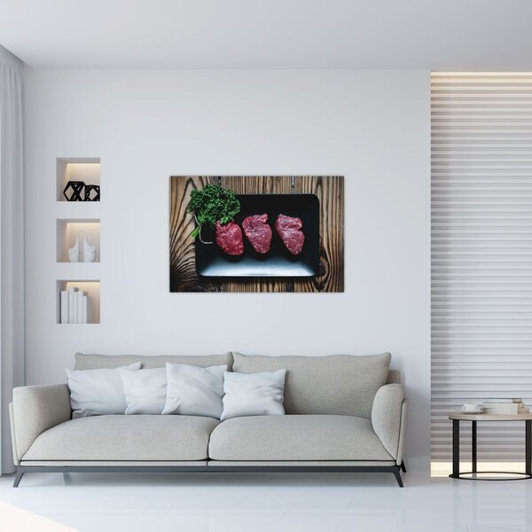 Tablou cu carne pe farfurie (90x60 cm)