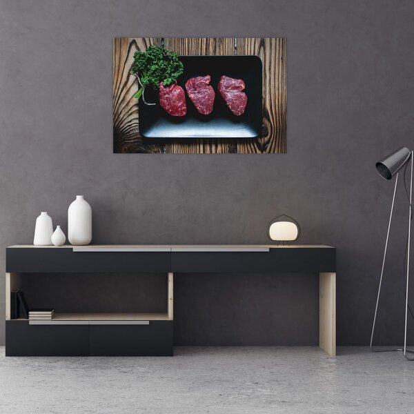 Tablou cu carne pe farfurie (90x60 cm)