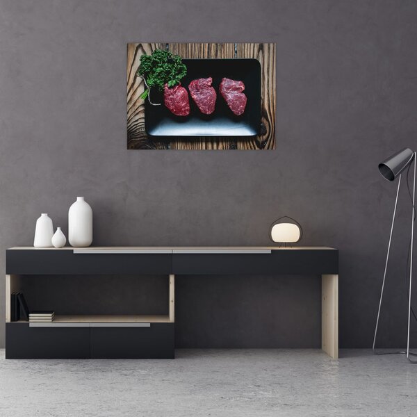 Tablou cu carne pe farfurie (70x50 cm)