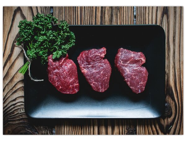 Tablou cu carne pe farfurie (70x50 cm)