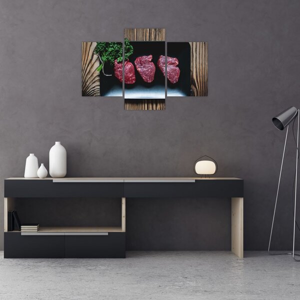Tablou cu carne pe farfurie (90x60 cm)