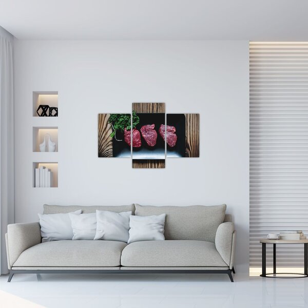 Tablou cu carne pe farfurie (90x60 cm)