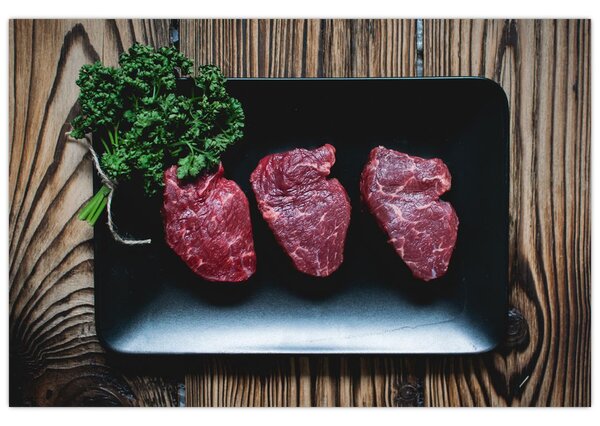 Tablou cu carne pe farfurie (90x60 cm)