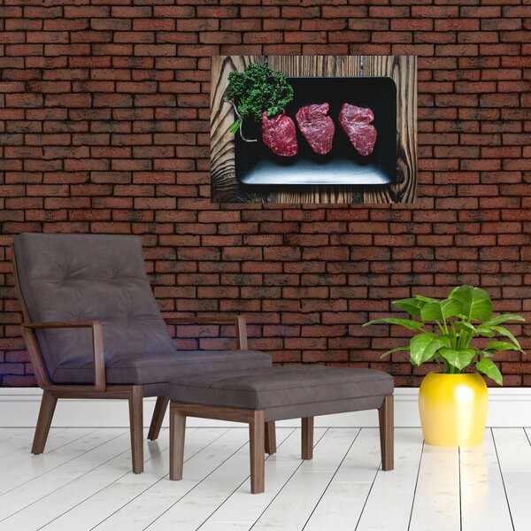 Tablou cu carne pe farfurie (70x50 cm)