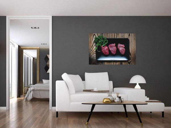 Tablou cu carne pe farfurie (90x60 cm)