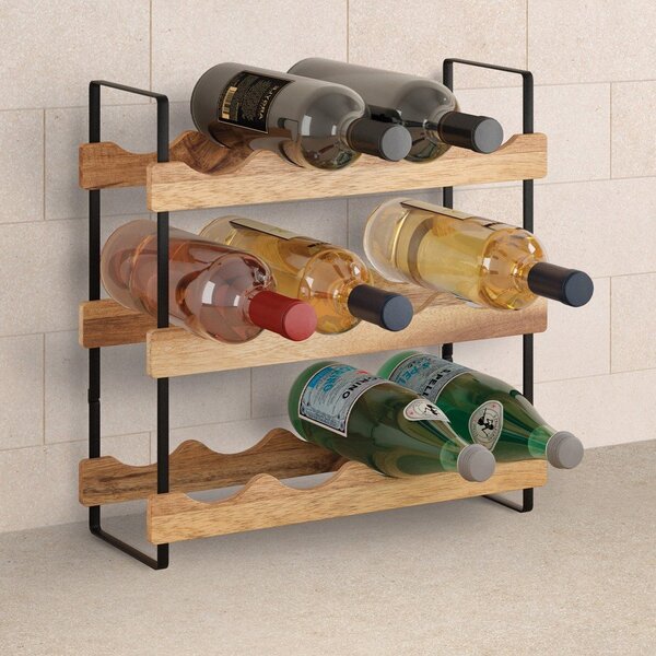 Suport pentru sticle de vin din lemn număr de sticle 12 York – Metaltex