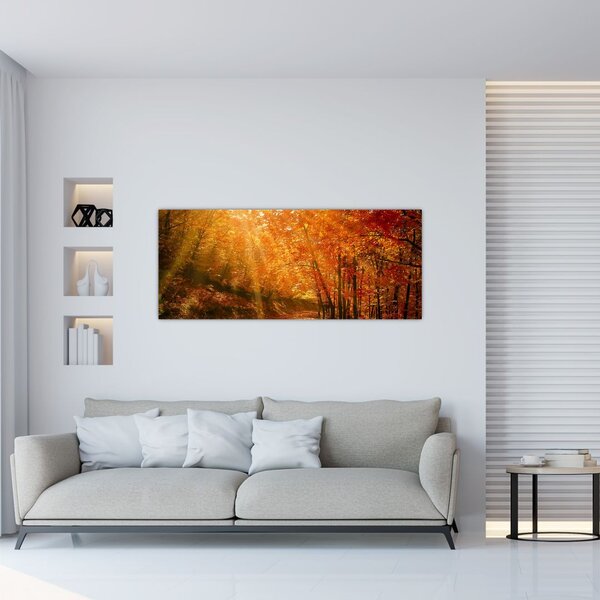 Tablou cu pădurea în toamnă (120x50 cm)