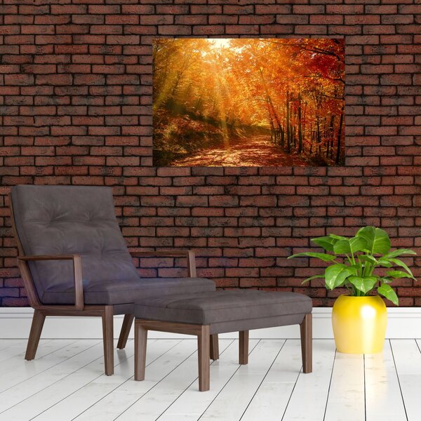Tablou cu pădurea în toamnă (90x60 cm)
