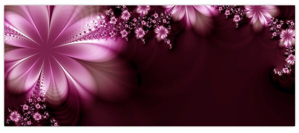 Tablou cu abstracție - flori (120x50 cm)