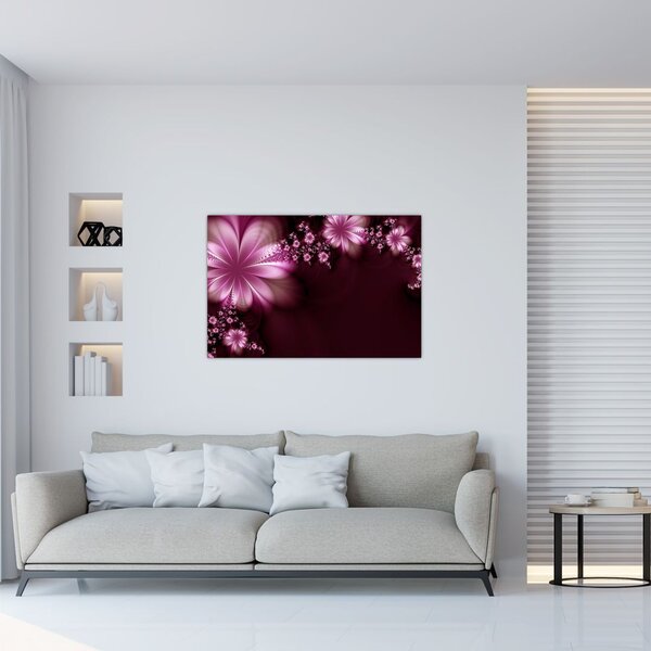 Tablou cu abstracție - flori (90x60 cm)