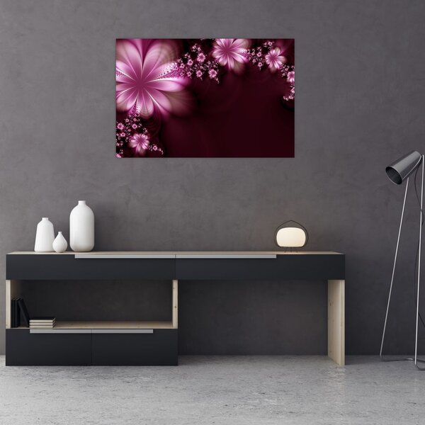 Tablou cu abstracție - flori (90x60 cm)