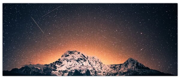 Tablou cu cerul nocturn cu munți (120x50 cm)