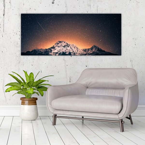 Tablou cu cerul nocturn cu munți (120x50 cm)