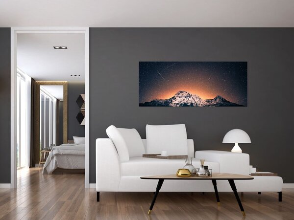Tablou cu cerul nocturn cu munți (120x50 cm)