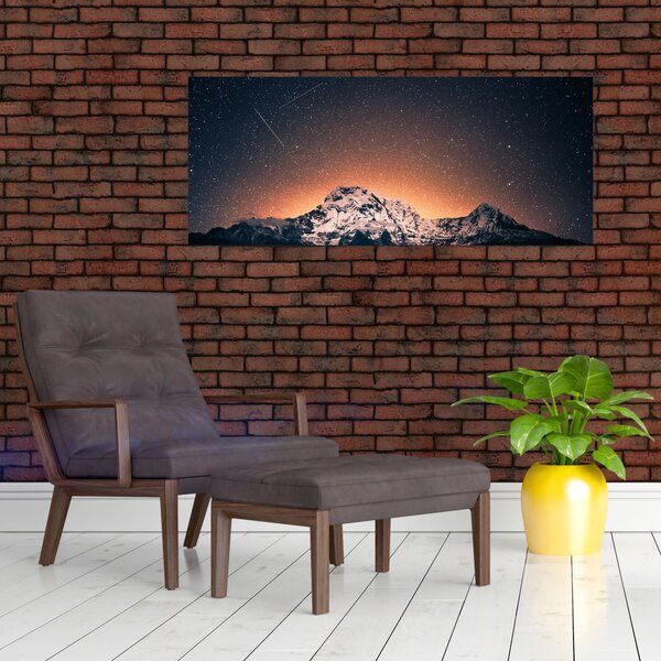 Tablou cu cerul nocturn cu munți (120x50 cm)