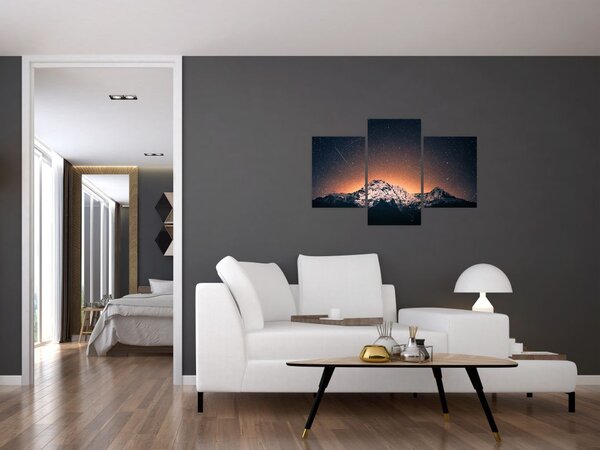 Tablou cu cerul nocturn cu munți (90x60 cm)
