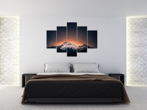 Tablou cu cerul nocturn cu munți (150x105 cm)
