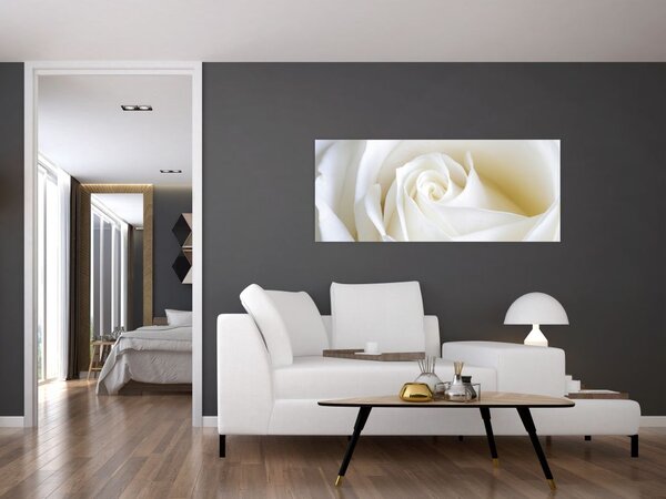 Tablou cu tandafir alb (120x50 cm)