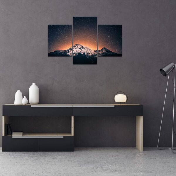 Tablou cu cerul nocturn cu munți (90x60 cm)