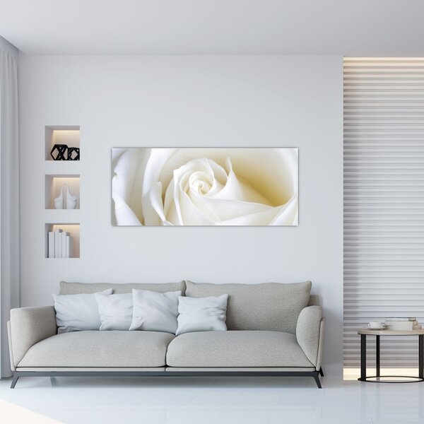 Tablou cu tandafir alb (120x50 cm)