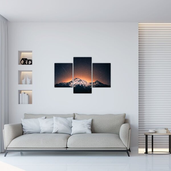 Tablou cu cerul nocturn cu munți (90x60 cm)