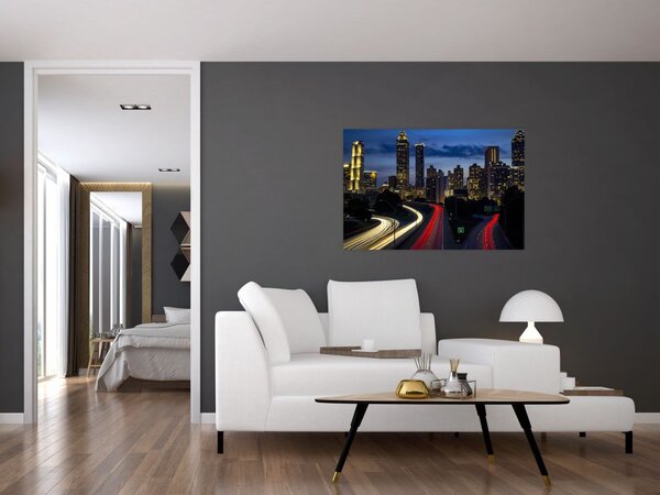 Tablou cu orașul nocturn (90x60 cm)