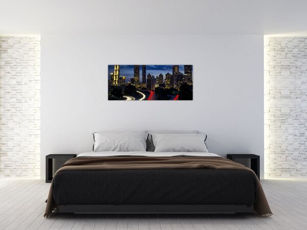 Tablou cu orașul nocturn (120x50 cm)