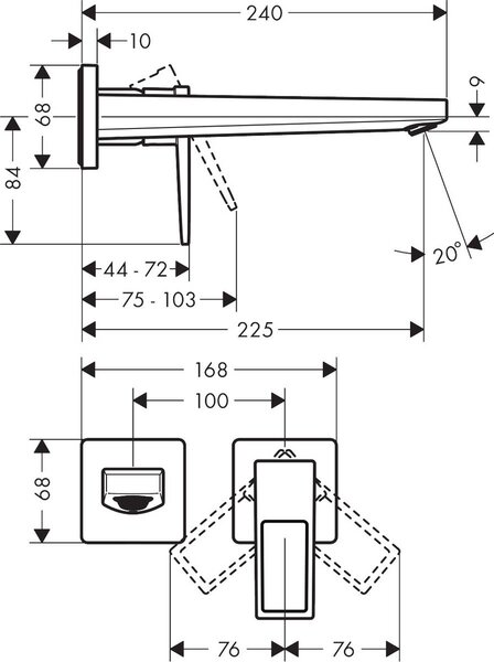 Hansgrohe Metropol baterie lavoar ascuns crom 74526000