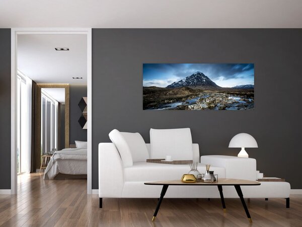 Tablou cu munții și tigrul (120x50 cm)