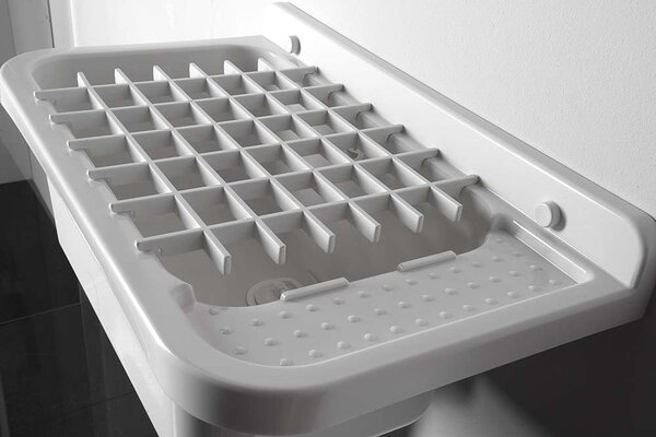 Aqualine Aqualine, Chiuvetă suspendată cu zonă de depozitare 60x34cm, plastic, alb, PI5060