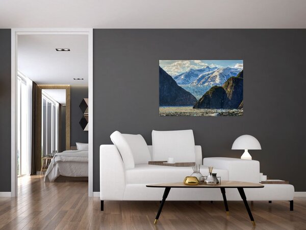 Tablou cu peisaj cu munții (90x60 cm)