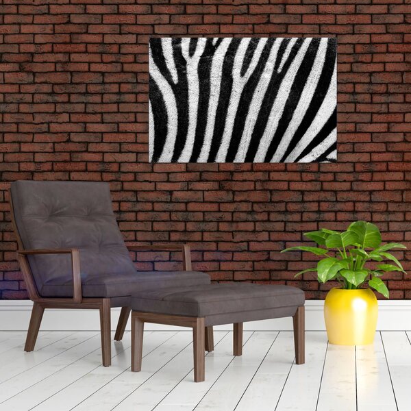 Tablou cu piele de zebră (90x60 cm)