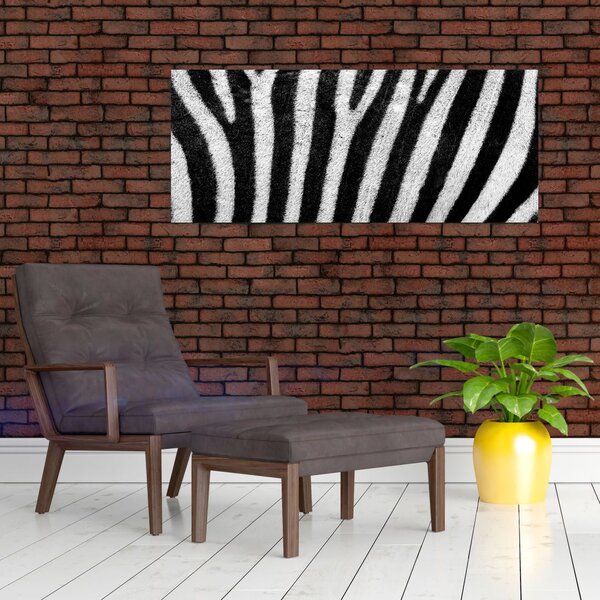 Tablou cu piele de zebră (120x50 cm)