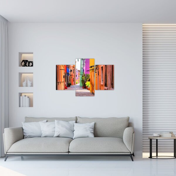 Tablou cu străduță colorata italiană (90x60 cm)