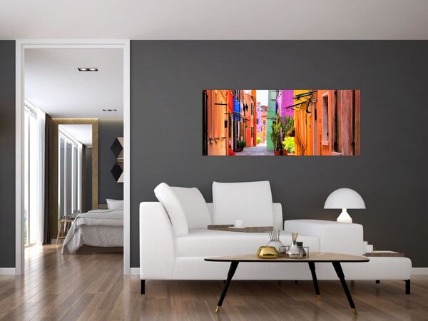 Tablou cu străduță colorata italiană (120x50 cm)