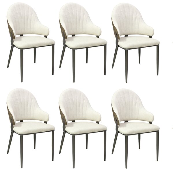Set 6 Scaune Adonis Crem Maro