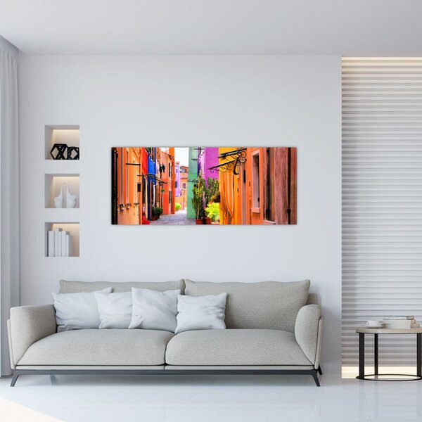 Tablou cu străduță colorata italiană (120x50 cm)