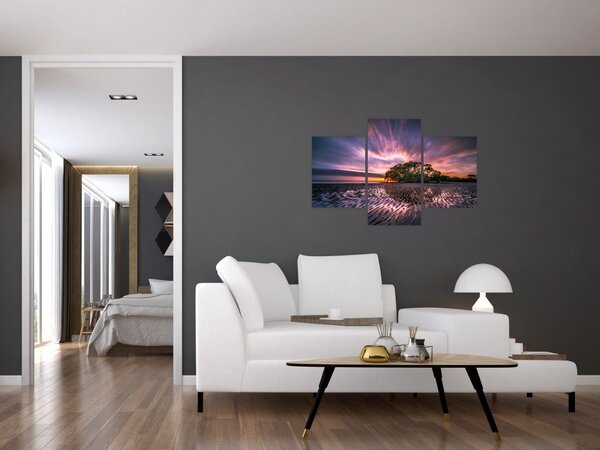 Tablou cu plajă în apus de soare (90x60 cm)