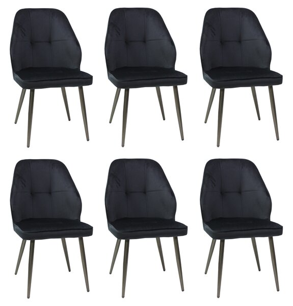 Set 6 Scaune Elira Negru