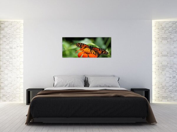 Tablou cu fluture pe floare (120x50 cm)
