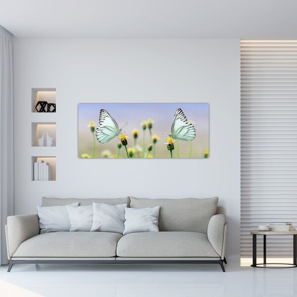 Tablou cu fluture pe floare (120x50 cm)