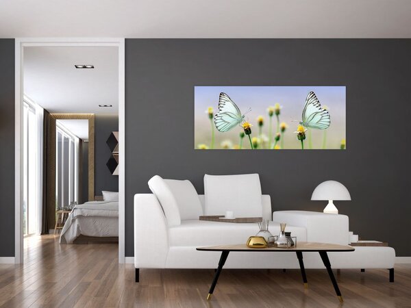 Tablou cu fluture pe floare (120x50 cm)